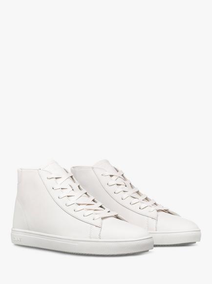 CLAE Bradley Mid-Top Leather Trainers, White
