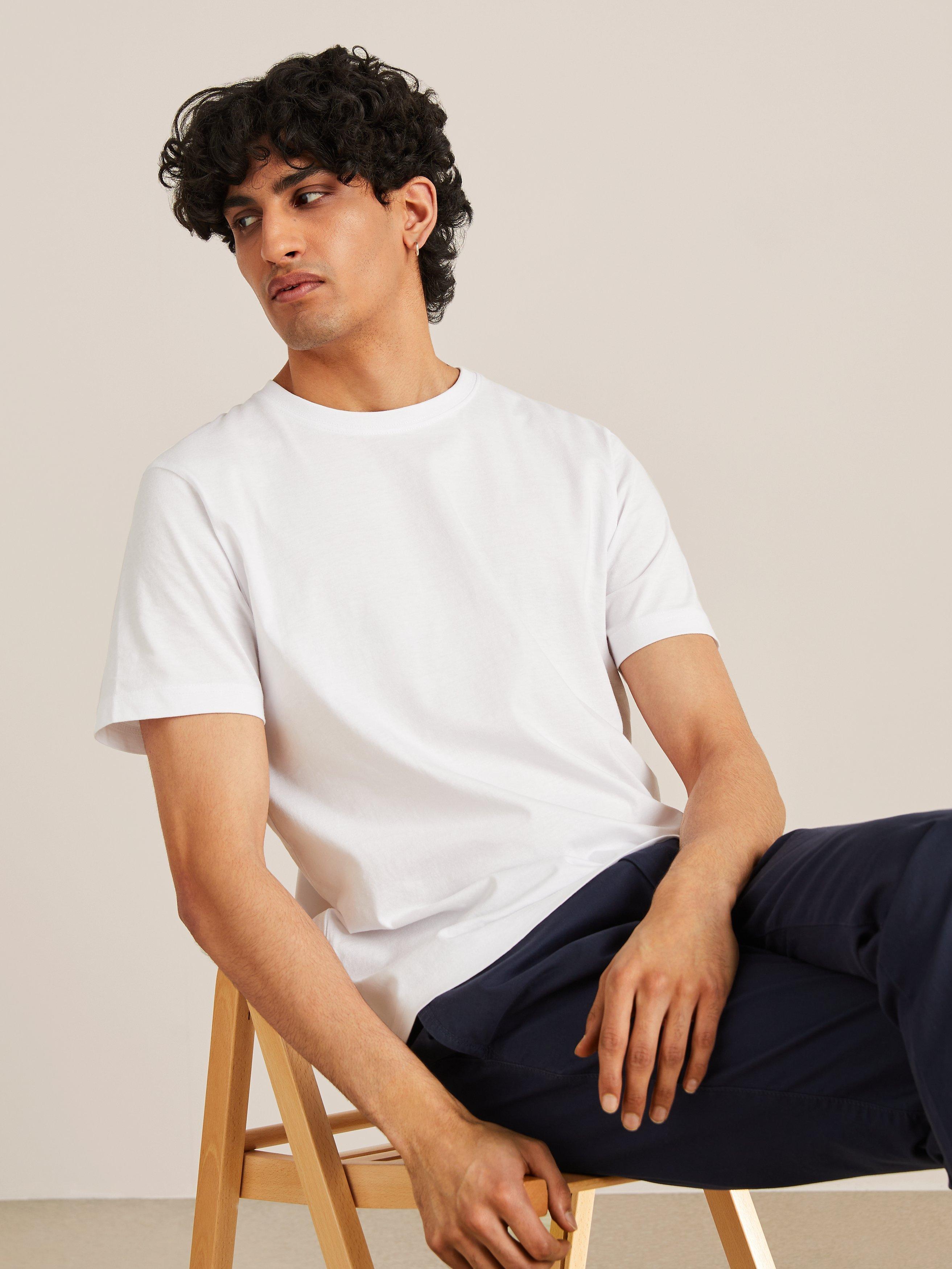 Product image 1 of 8, which shows John Lewis Cotton T-Shirt, Pack of 3, White, S