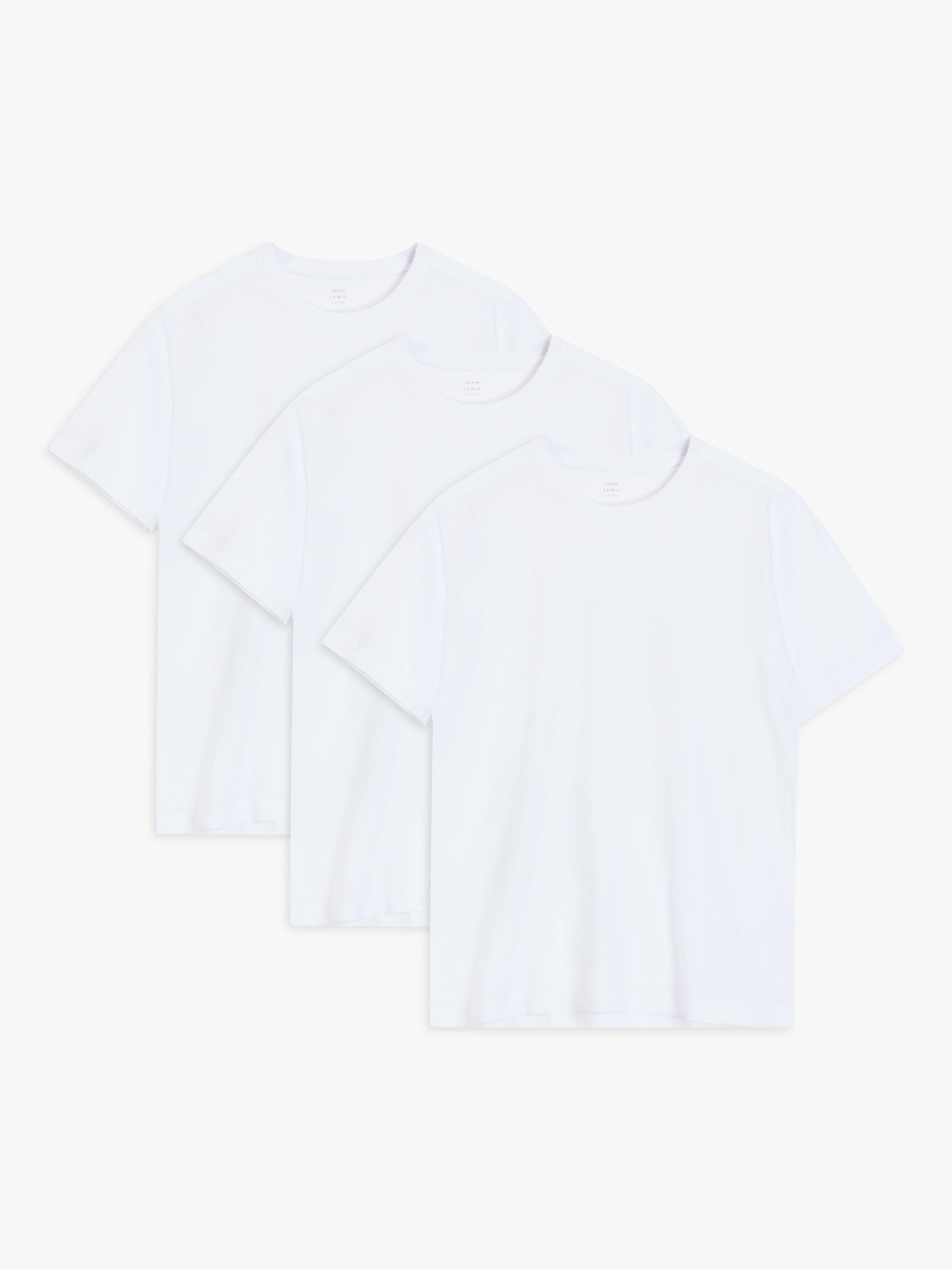 John Lewis Cotton T Shirt Pack of 3 White