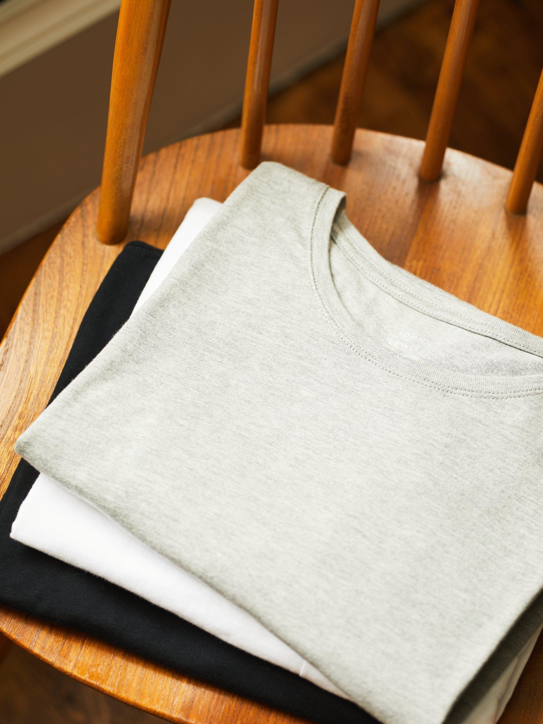 Product image 8 of 8, which shows John Lewis Cotton T-Shirt, Pack of 3, White, S