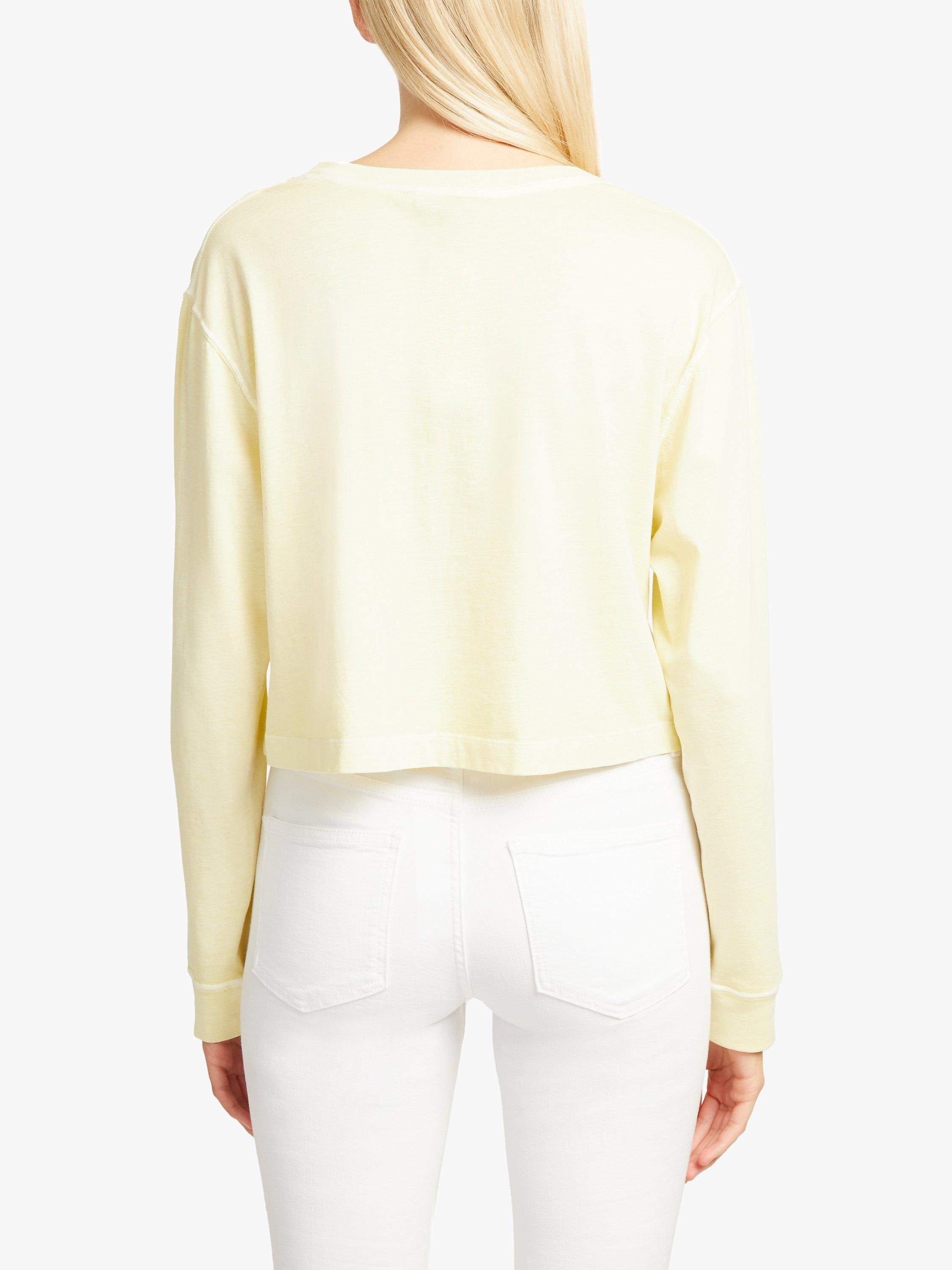 Product image 2 of 6, which shows French Connection Zinnina Cropped Sweatshirt, Super Lemon, M