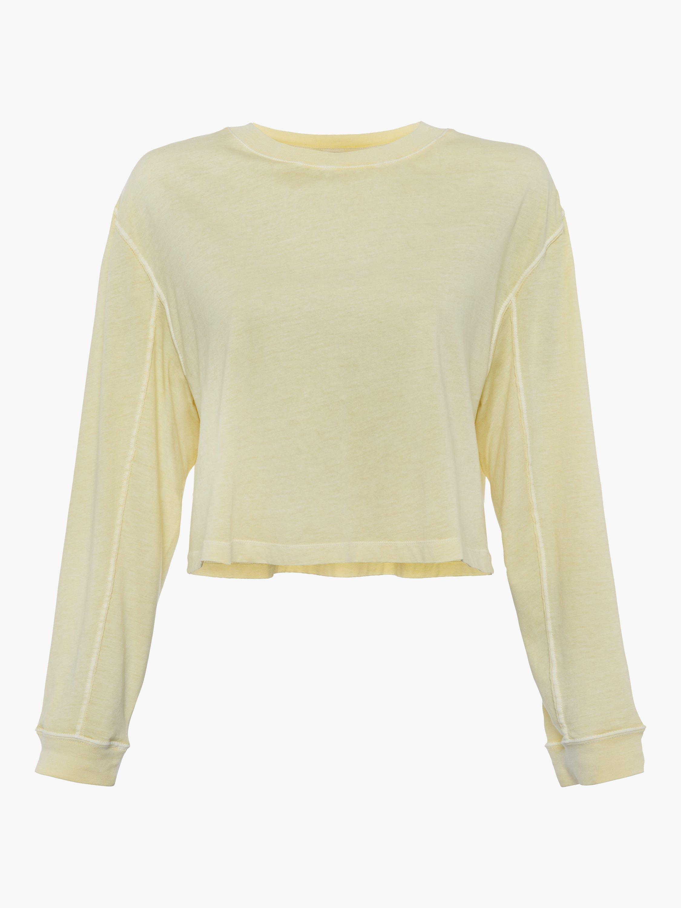 Product image 4 of 6, which shows French Connection Zinnina Cropped Sweatshirt, Super Lemon, M