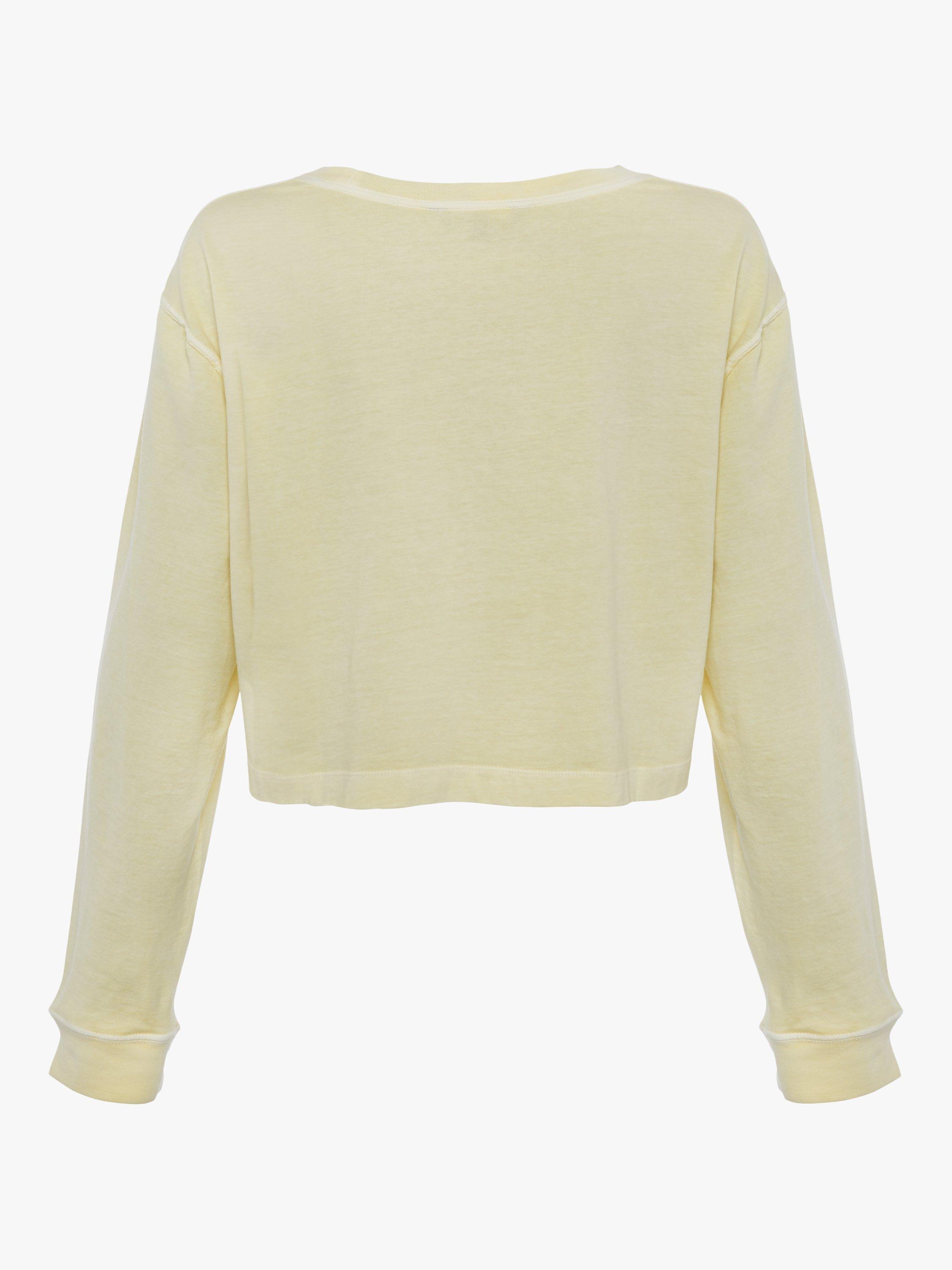 Product image 5 of 6, which shows French Connection Zinnina Cropped Sweatshirt, Super Lemon, M