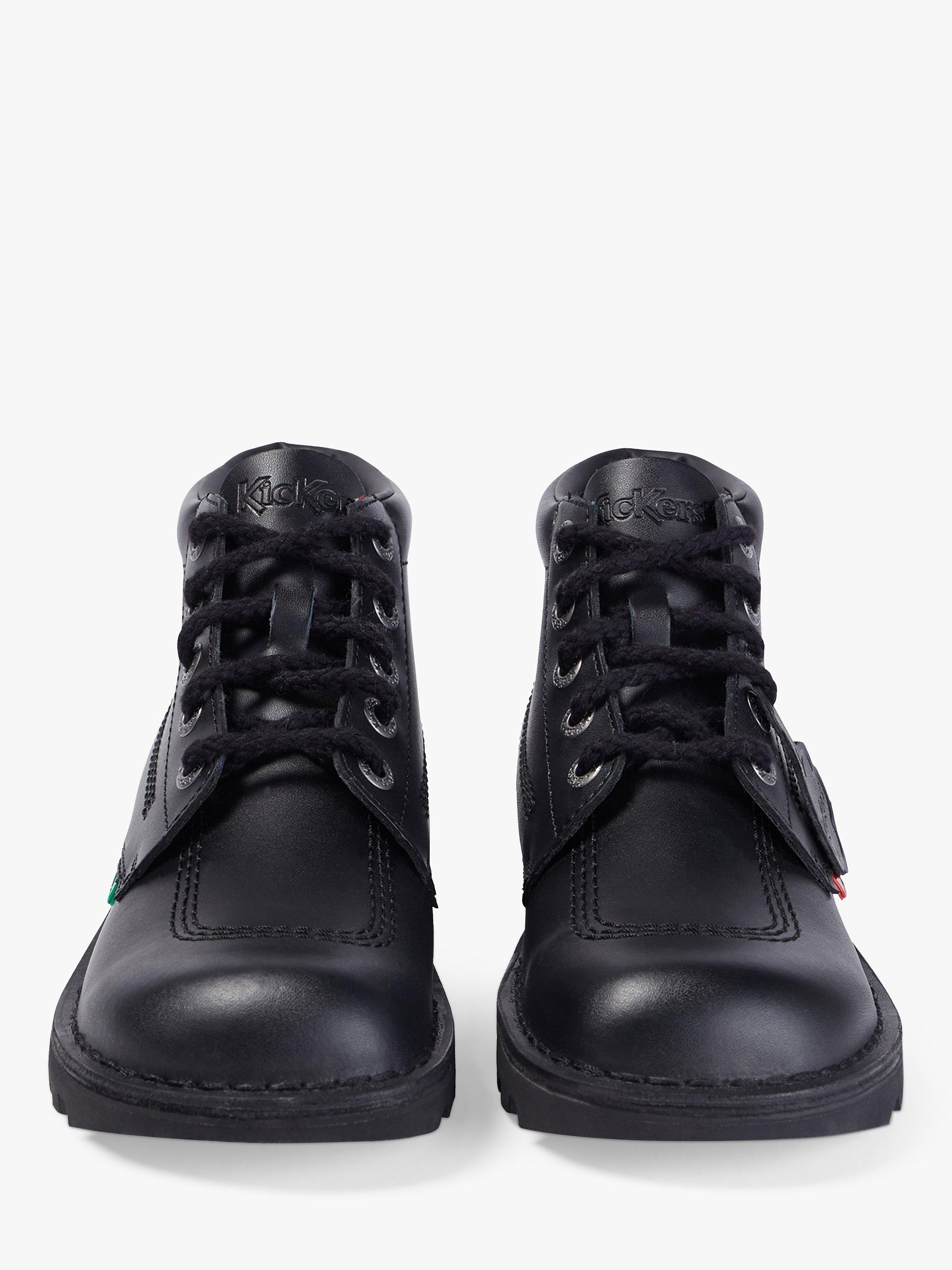 Product image 2 of 7, which shows Kickers Kids' Kick Hi Zip Leather Boots, Black, EU30
