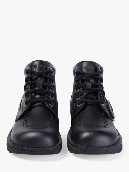 Kickers Kids' Kick Hi Zip Leather Boots, Black - view 2, Black