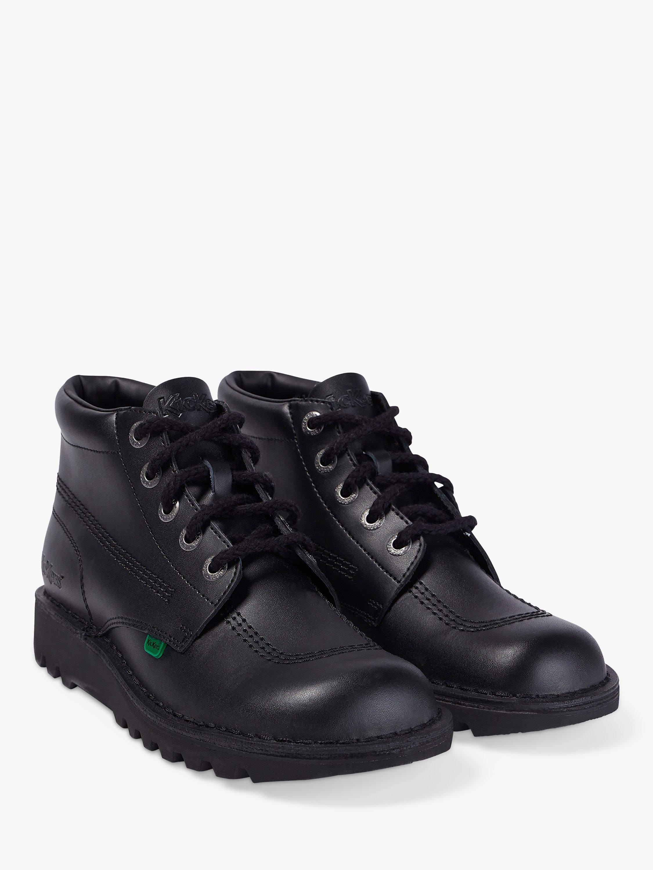 Product image 3 of 7, which shows Kickers Kids' Kick Hi Zip Leather Boots, Black, EU30