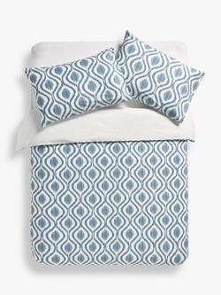 John Lewis Trellis Ikat Duvet Cover Set, Midnight Blue