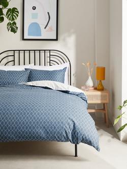 John Lewis Diamond Ditsy Duvet Cover Set - view 2, Mid Blue