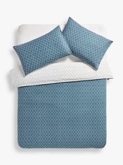 John Lewis Diamond Ditsy Duvet Cover Set, Mid Blue