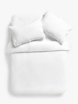 John Lewis Evelyn 200 Thread Count Pure Cotton Percale Scallop Bedding, White