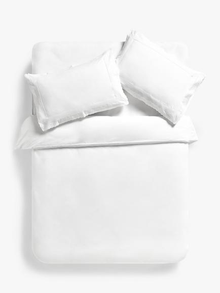 John Lewis Evelyn Pure Cotton Embroidered Percale Bedding, 200 Thread Count, White