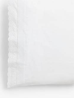 John Lewis Evelyn 200 Thread Count Pure Cotton Percale Scallop Bedding - view 2, White