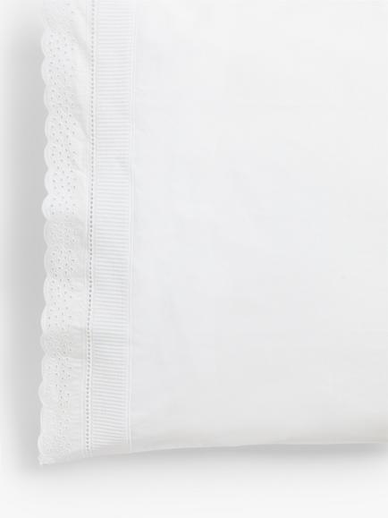 John Lewis Evelyn Pure Cotton Embroidered Percale Bedding, 200 Thread Count - view 2, White