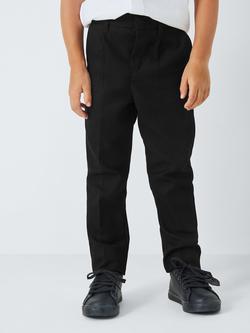 John Lewis Boys' Adjustable Waist Slim Fit School Trousers, Black