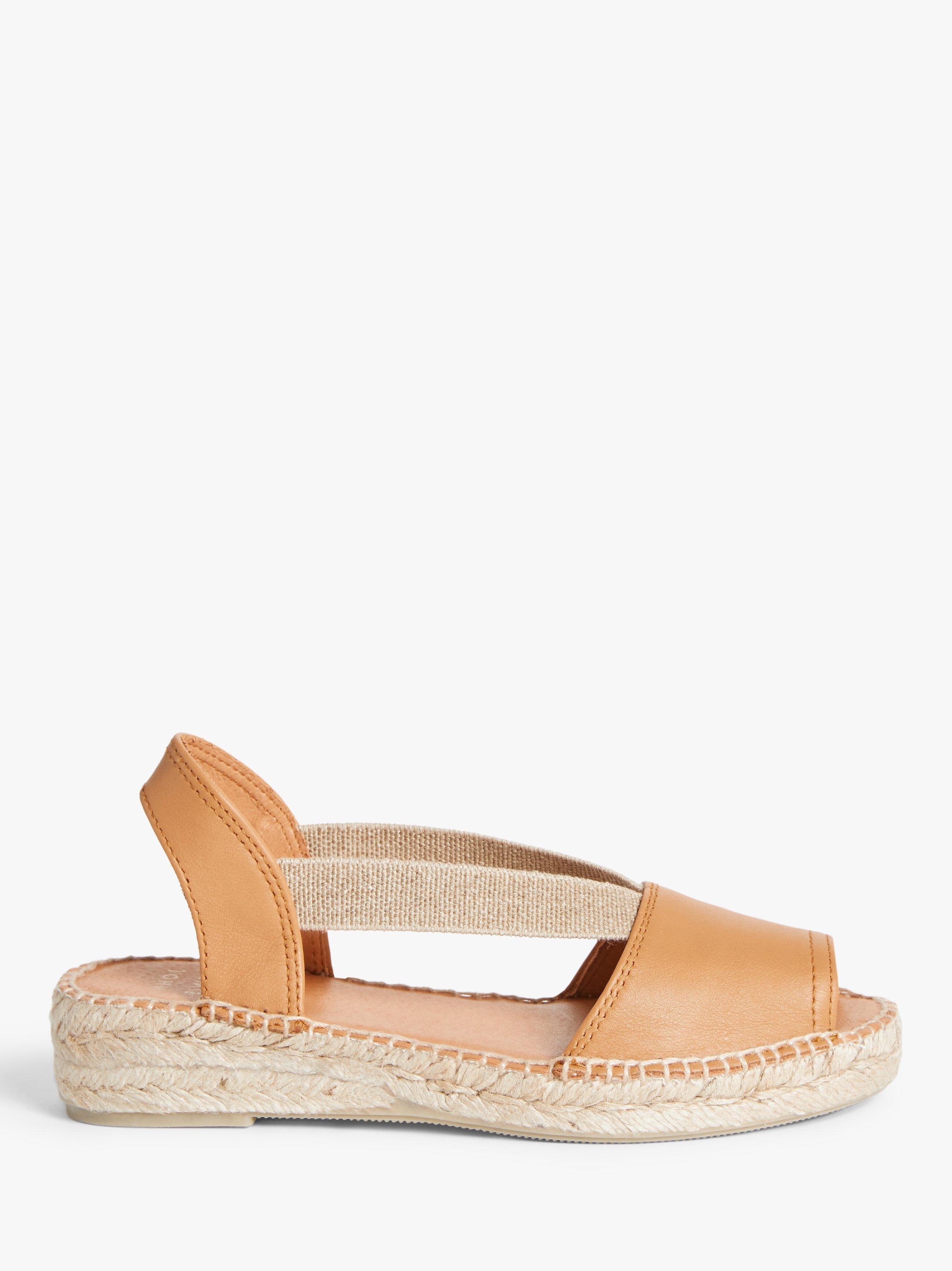 John Lewis Kalley Leather Espadrille Sandals, Natural Sand