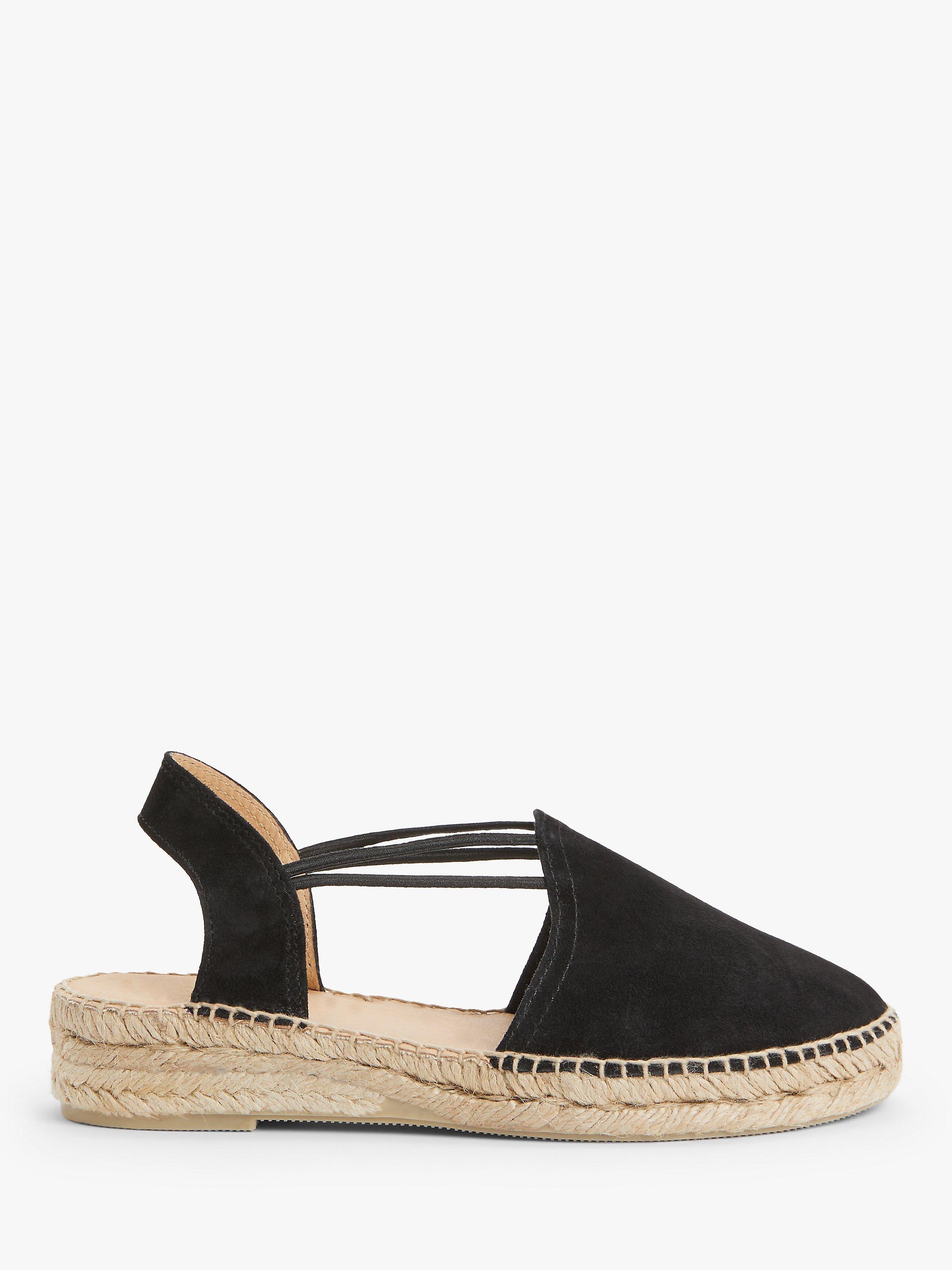 Product image 1 of 4, which shows John Lewis Nuria Suede Espadrille Sandals, Black, 3