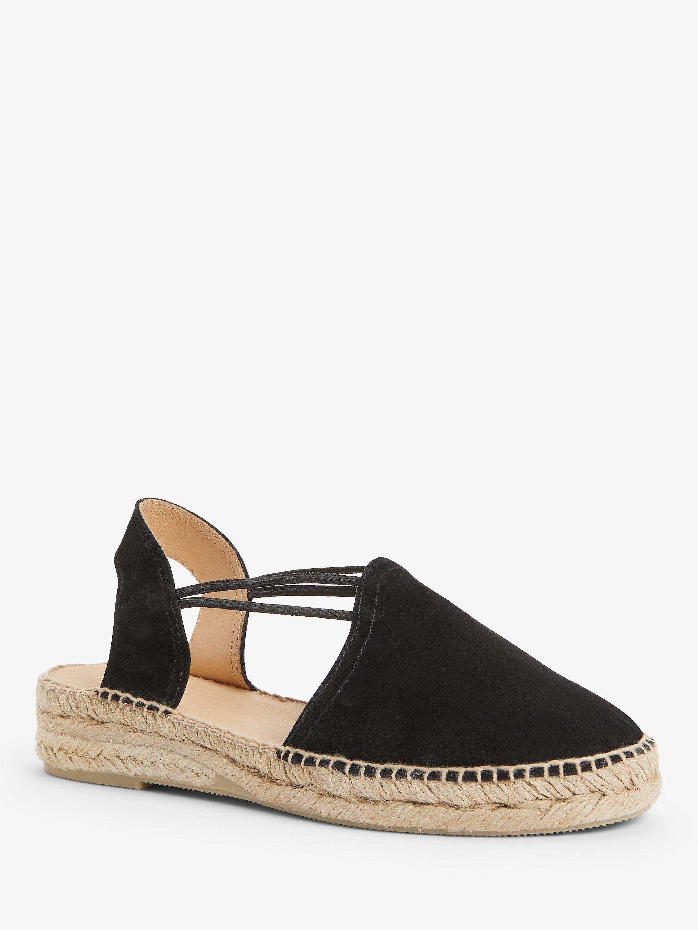 Product image 2 of 4, which shows John Lewis Nuria Suede Espadrille Sandals, Black, 3