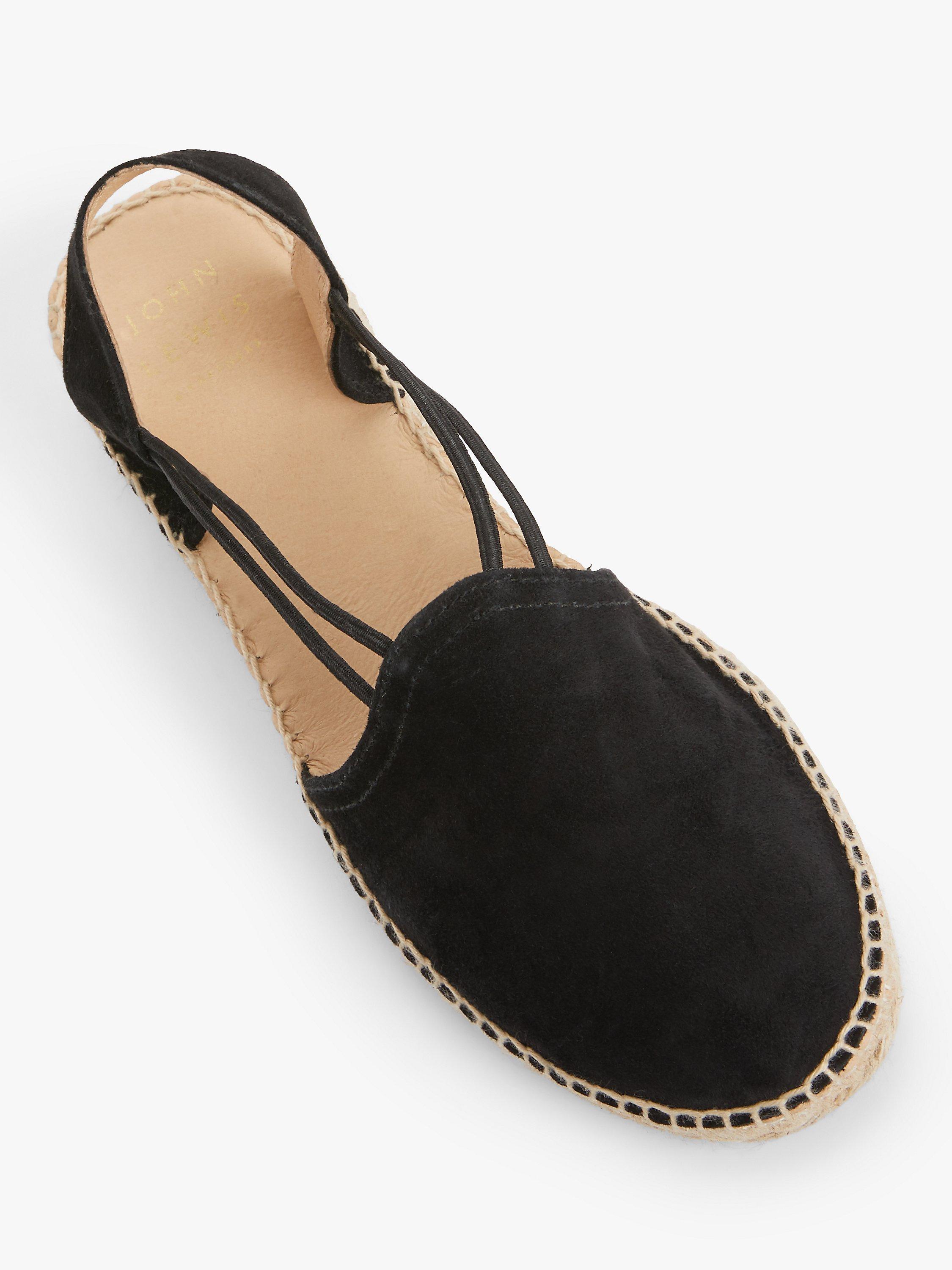 Product image 4 of 4, which shows John Lewis Nuria Suede Espadrille Sandals, Black, 3