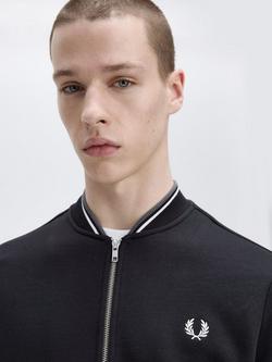 Fred Perry Zip Through Sweatshirt, Black - view 2, Black