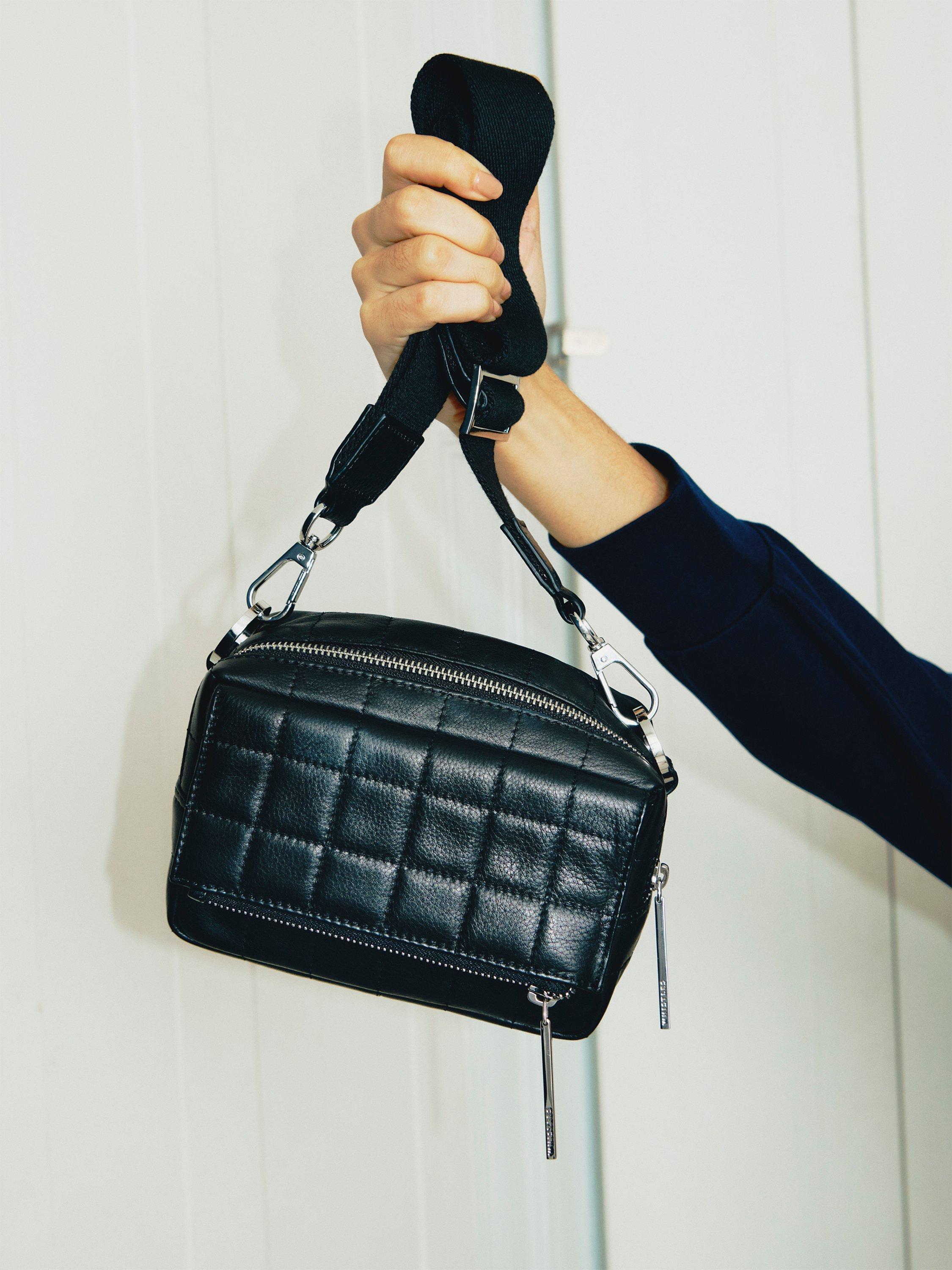 Whistles Quilted Bibi Crossbody Bag, Black