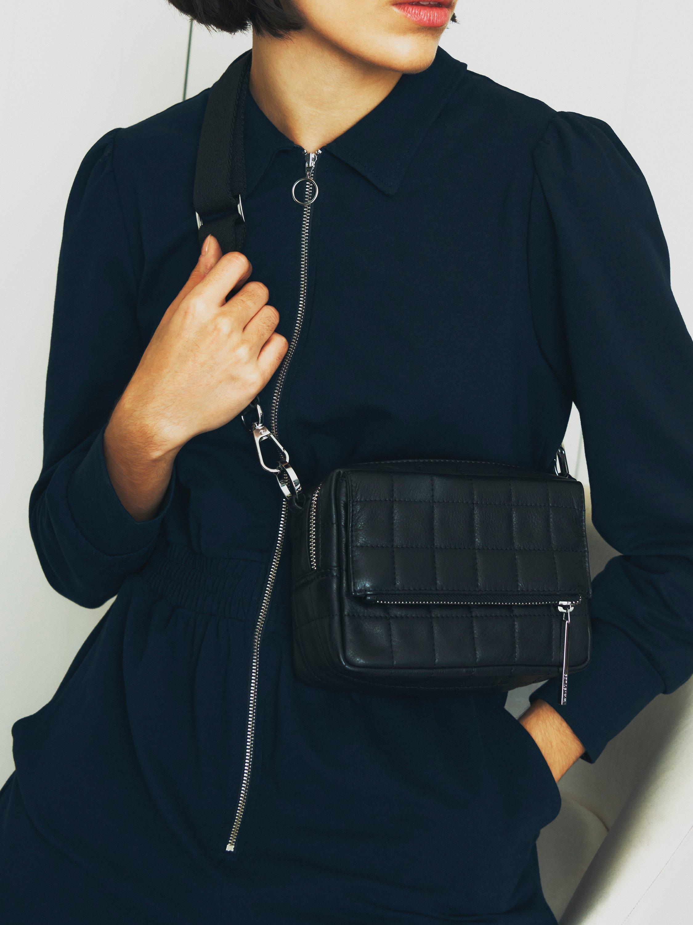 Whistles Quilted Bibi Crossbody Bag, Black