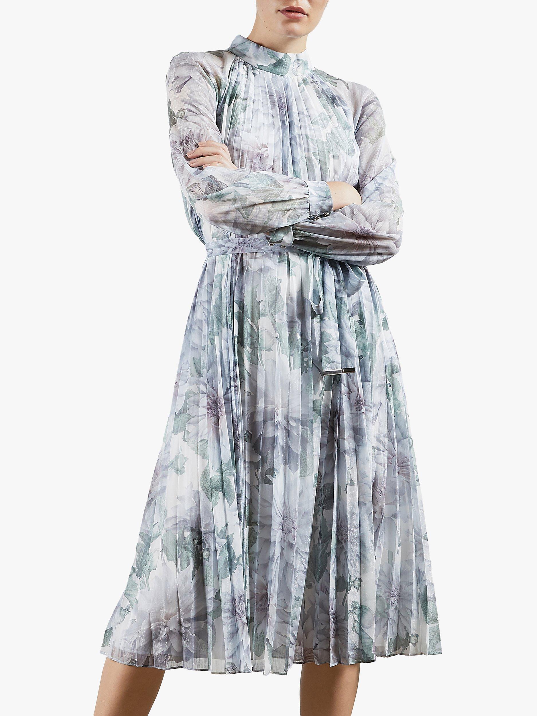 Ted baker floral pleated dress discount