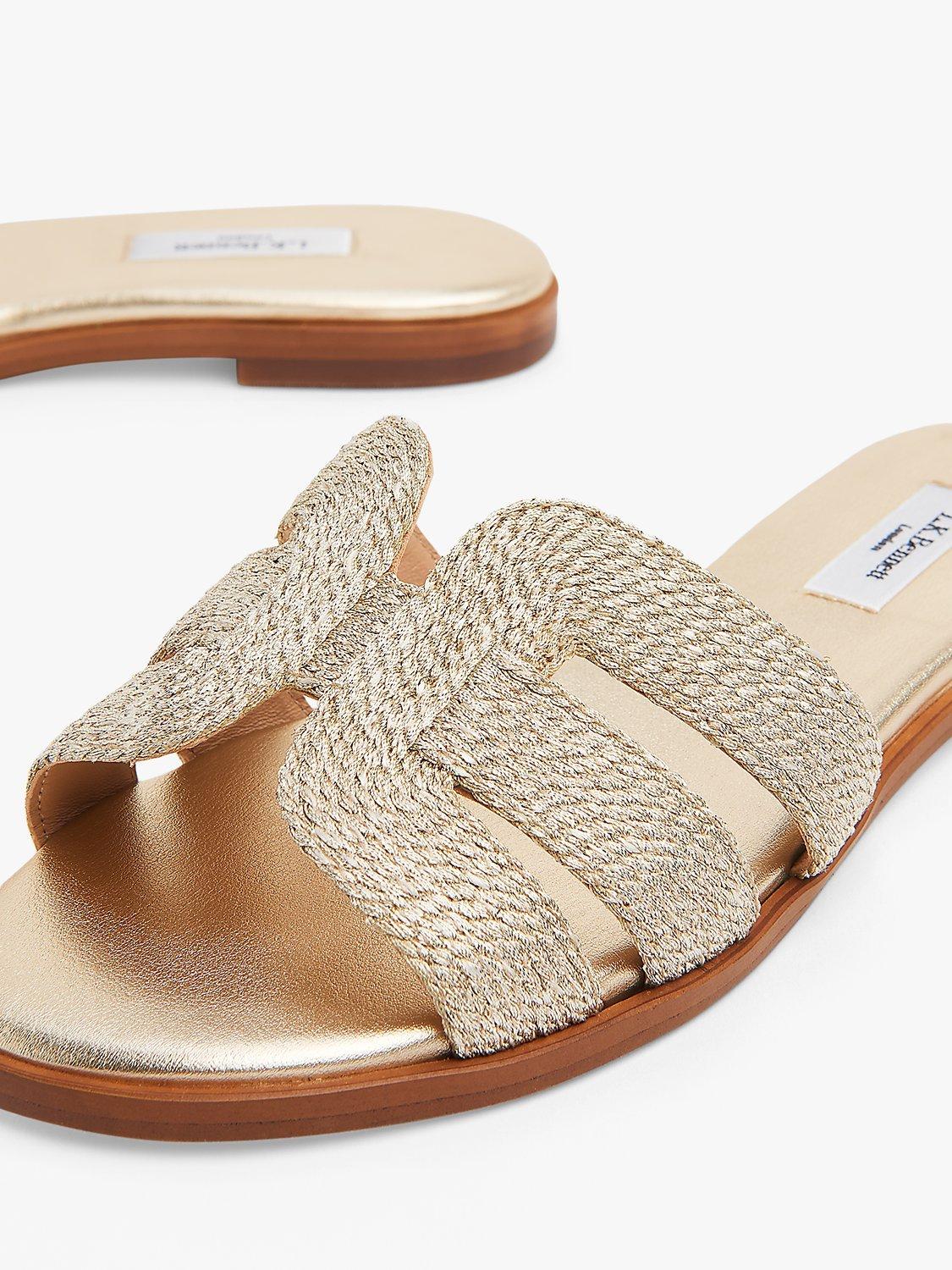 Product image 4 of 4, which shows L.K.Bennett Riley Rope Slip On Sandals, Gold, 3