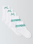 John Lewis Children's Gingham Trim Socks, Pack of 5