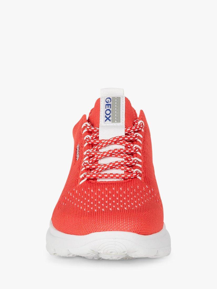 Product image 3 of 7, which shows Geox Women's Spherica Lace Up Trainers, Red, 4