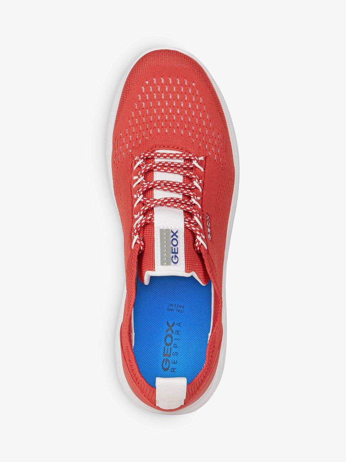 Product image 6 of 7, which shows Geox Women's Spherica Lace Up Trainers, Red, 4