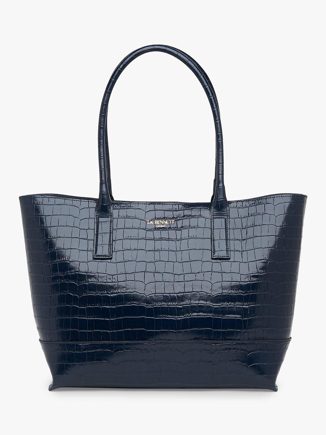 L.K.Bennett Lacey Leather Tote Bag, Navy