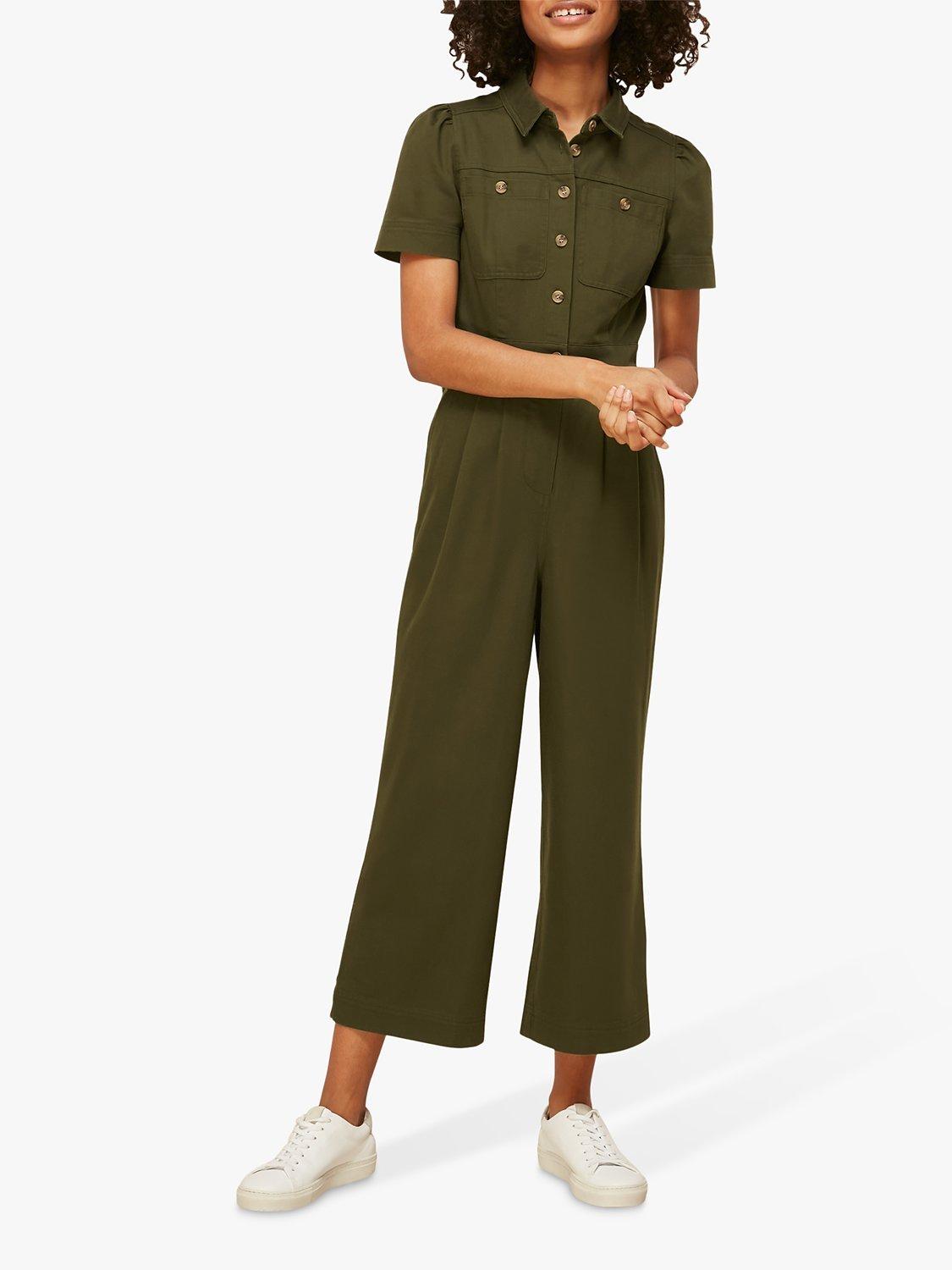 Whistles Emma Pocket Detail Jumpsuit, Khaki