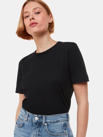 Whistles Emily Ultimate Short Sleeve T-Shirt, Black