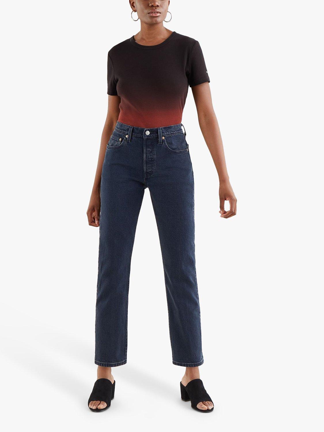 Levi s 501 Cropped Jeans Deep Dark Blue