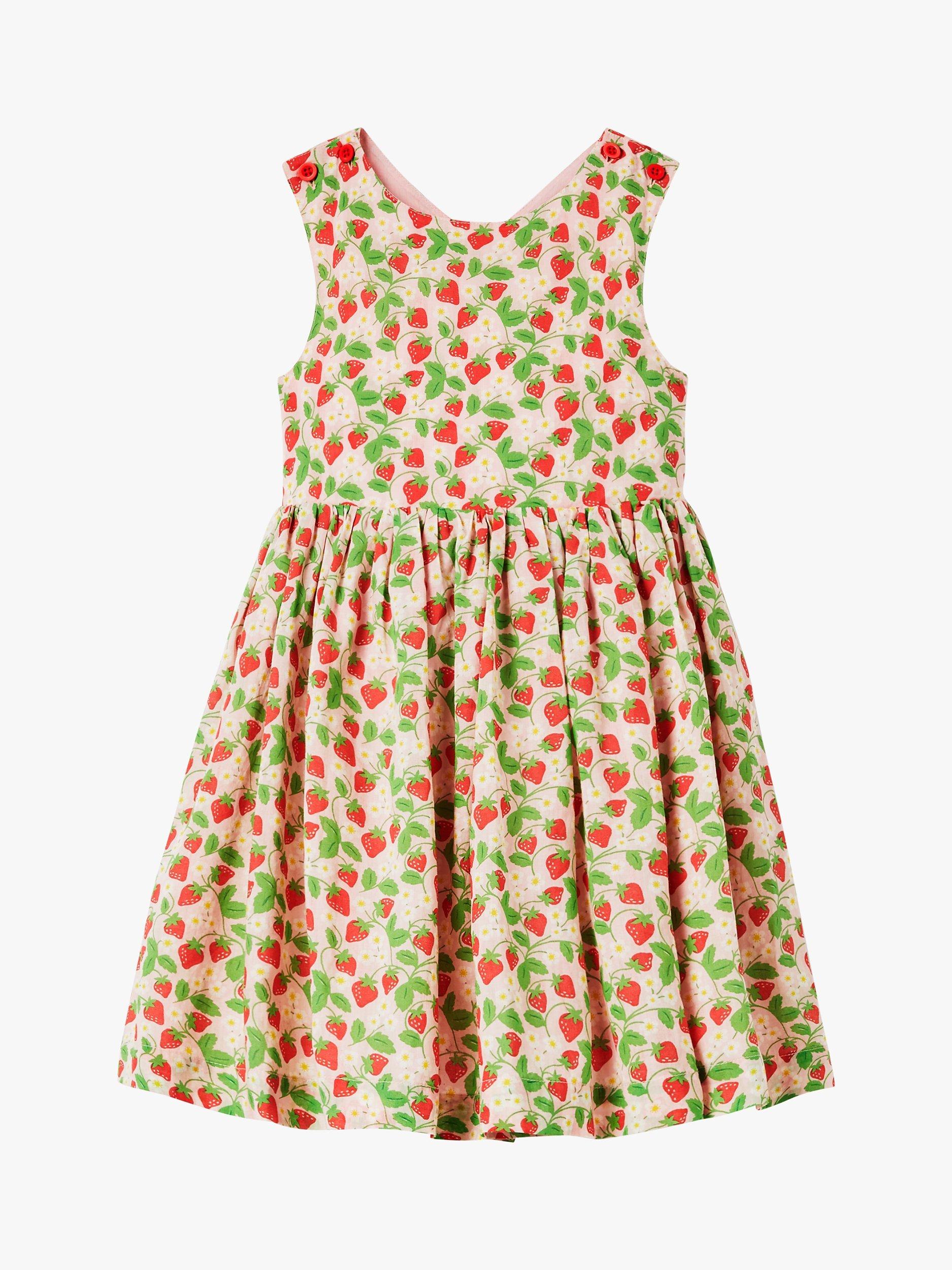 Mini Boden Children s Cross Back Strawberry Print Dress Multi