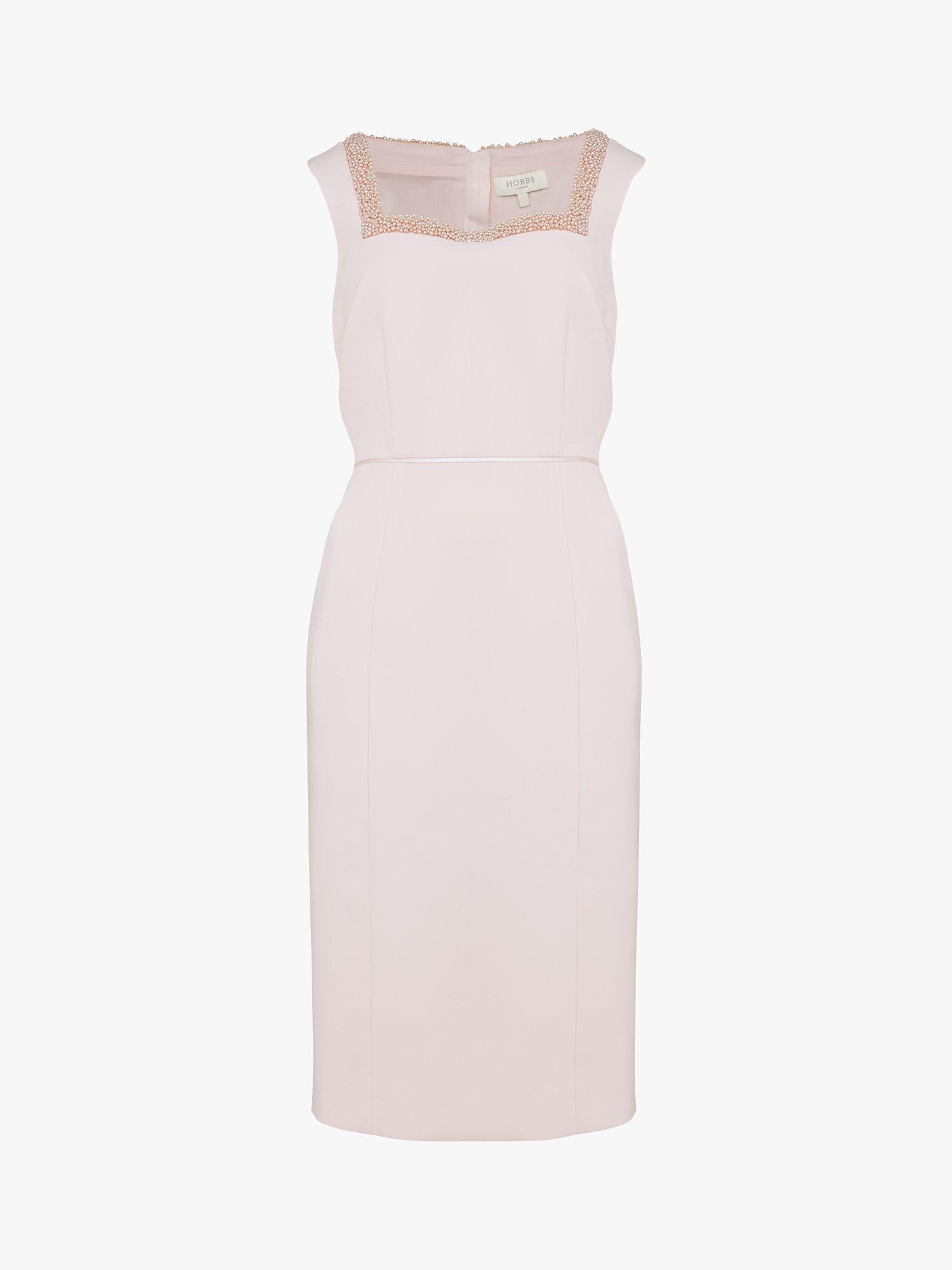 Hobbs Miranda Shift Beaded Dress Pink