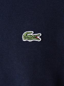 Lacoste Cotton Stand Up Zip Neck Sweatshirt, Navy - view 2, Navy