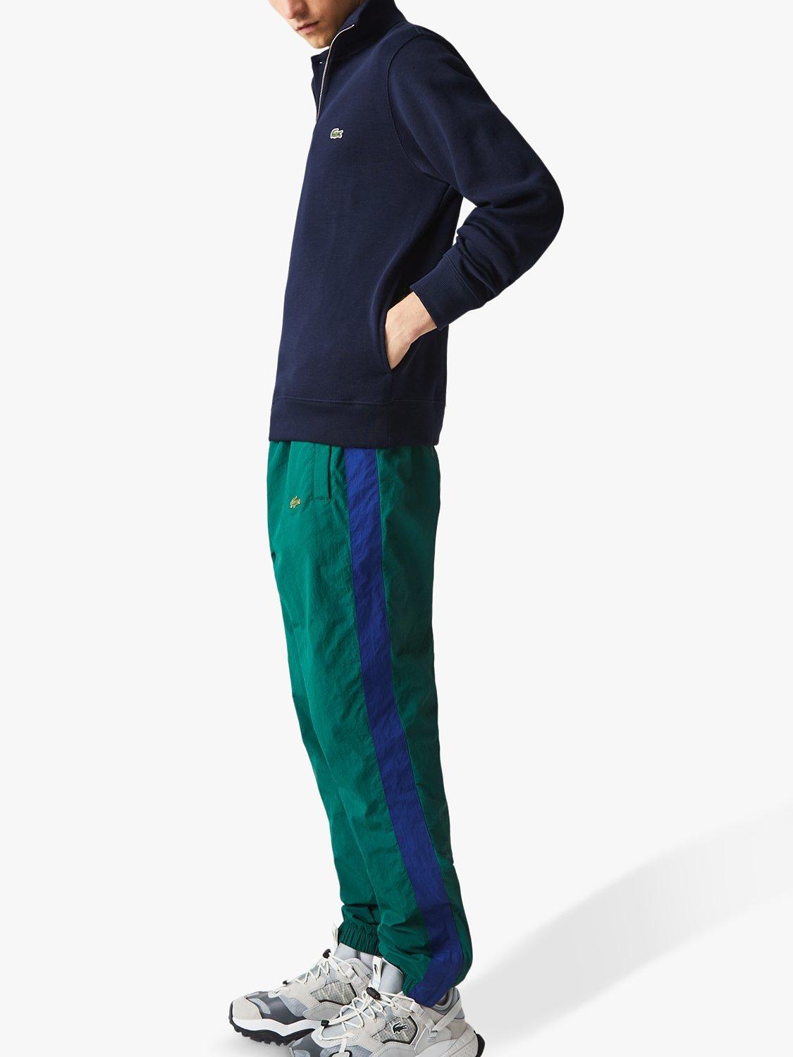 Product image 4 of 4, which shows Lacoste Cotton Stand Up Zip Neck Sweatshirt, Navy, S