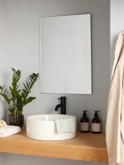 John Lewis Bevelled Edge Bathroom Mirror, Silver - view 2, Silver