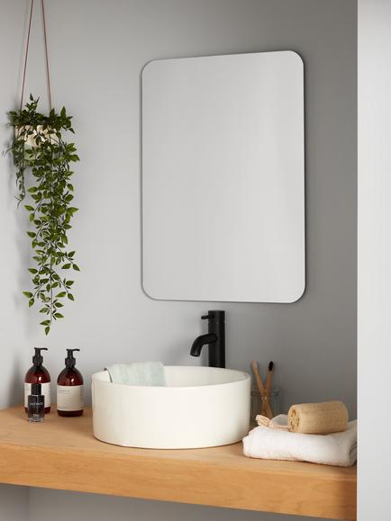 John Lewis Curve Bathroom Mirror - view 2, Silver