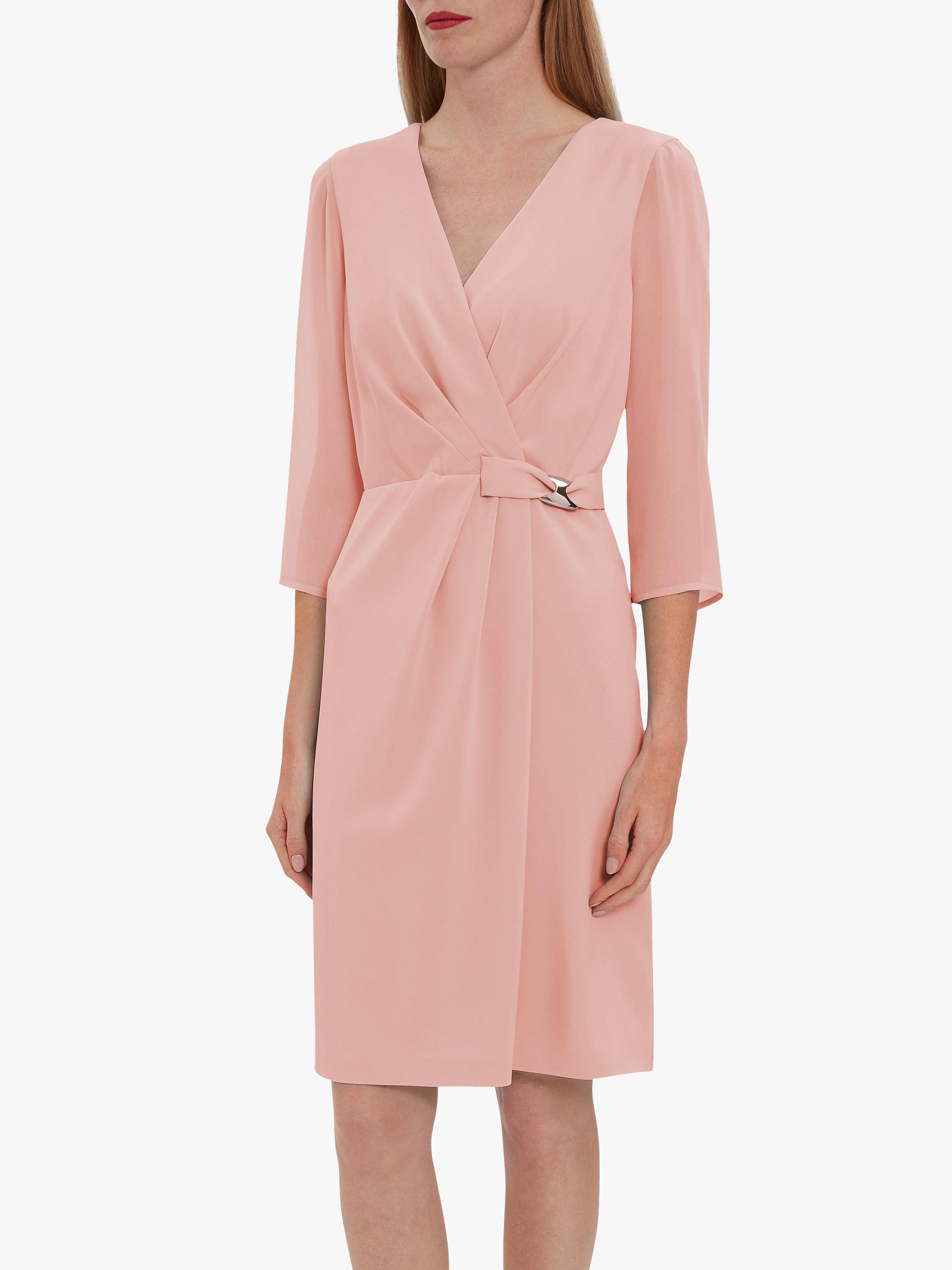 Gina Bacconi Marieke Wrap Dress, Rose Peach