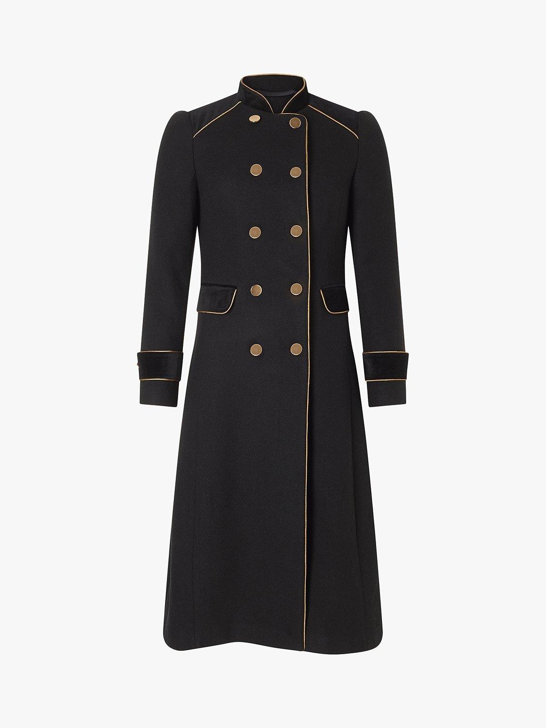 Black long military coat hotsell