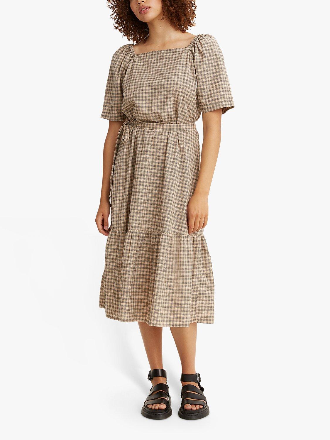 Levi's Bailey Gingham Tiered Midi Dress, Una Plaid Safari