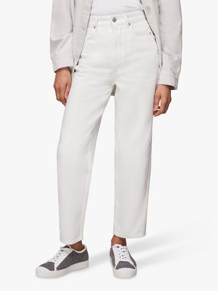Whistles Authentic Barrel Leg Jeans, White