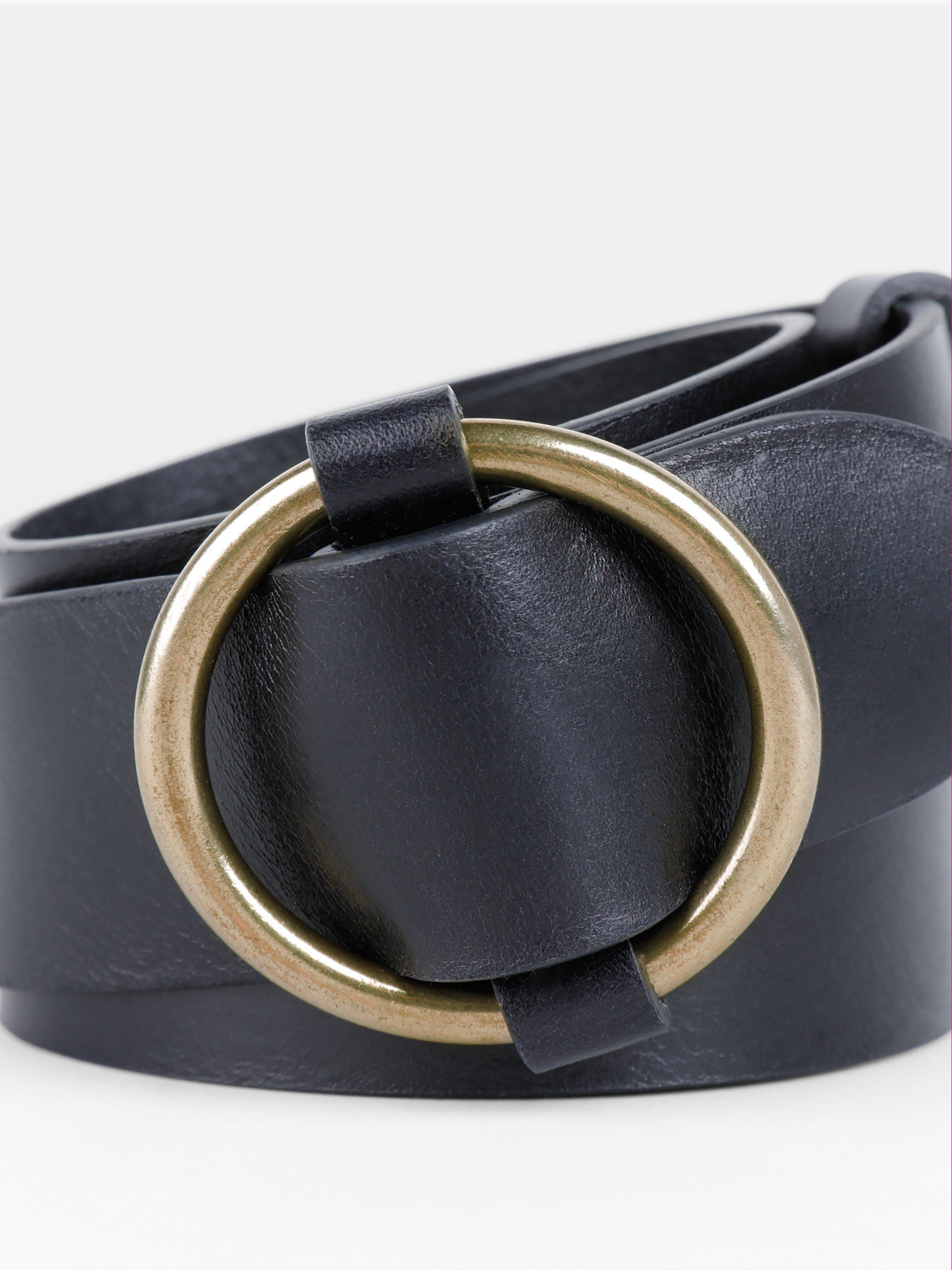 Product image 2 of 3, which shows HUSH Brindisi Leather Jeans Belt, Black, S-M