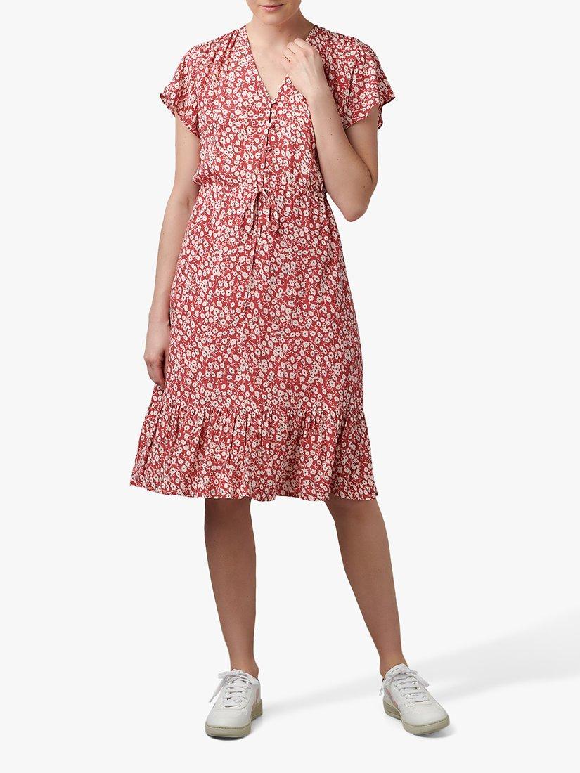 Rails Kiki Floral Crepe Midi Dress, Scarlet