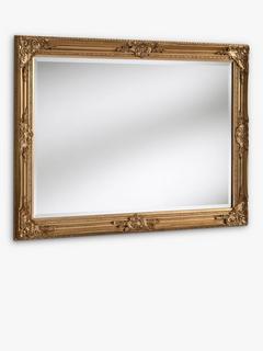 Yearn Baroque Rectangular Wood Framed Wall Mirror, Gold, 74 x 163cm