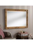 Yearn Baroque Rectangular Wood Framed Wall Mirror