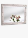 Yearn Baroque Rectangular Wood Framed Wall Mirror, White