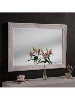 Yearn Baroque Rectangular Wood Framed Wall Mirror - view 2, White